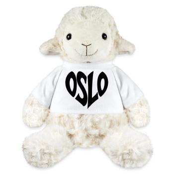 Lettrage Oslo - Norvège - Mouton en peluche Annika MiniFeet® - blanc - Devant