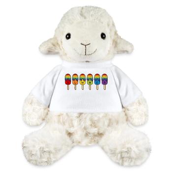 Été - Arc-en-ciel - Manger de la crème glacée - Été - Crème glacée - Mouton en peluche Annika MiniFeet® - blanc - Devant