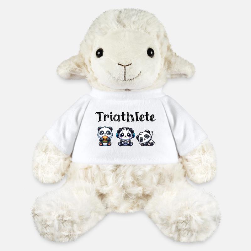Triathlète Panda - Mouton en peluche Annika MiniFeet® - blanc