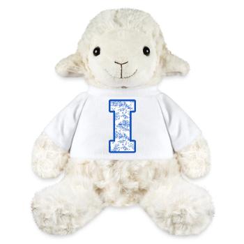 Buchstabe i blaue Chinoiserie - MiniFeet® Schaf Annika - Weiß - Vorne