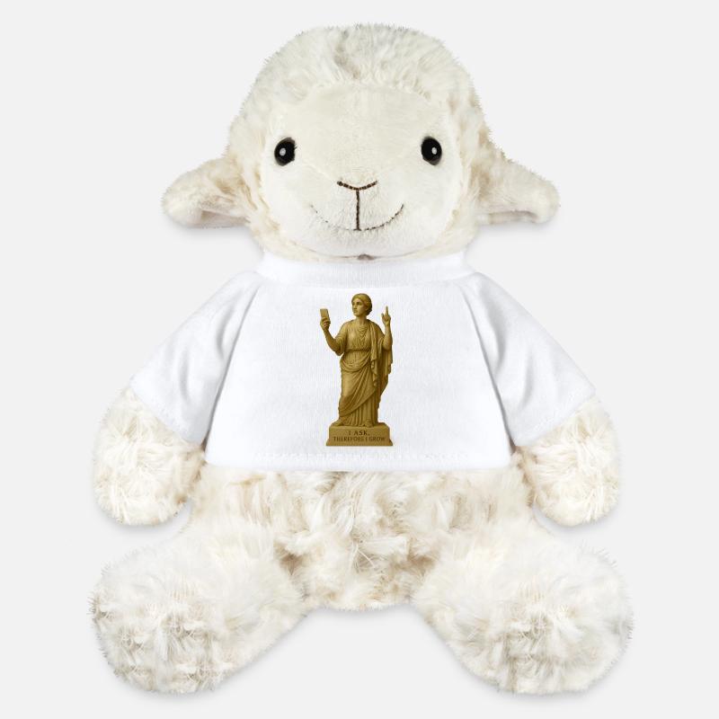 Ancient Philosopher Statue with Message - MiniFeet® Sheep Annika - white