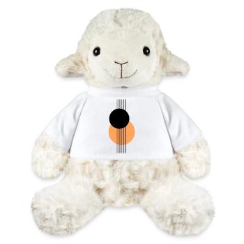 Design géométrique abstrait Orange noir - Mouton en peluche Annika MiniFeet® - blanc - Devant
