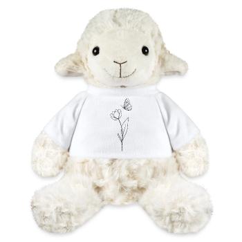 Flower with butterfly - black and white - MiniFeet® Sheep Annika - white - Front