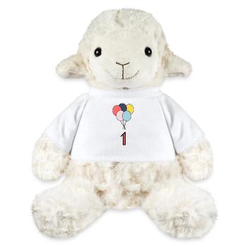 1. 1 JAHR. 1-JÄHRIGES JUBILÄUM. GEBURTSTAG 1 JAHR. EINS - MiniFeet® Schaf Annika - Weiß - Vorne