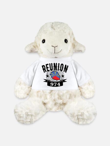 Geschenkidee Flaggenkarte La Réunion 974 - MiniFeet® Schaf Annika - Weiß