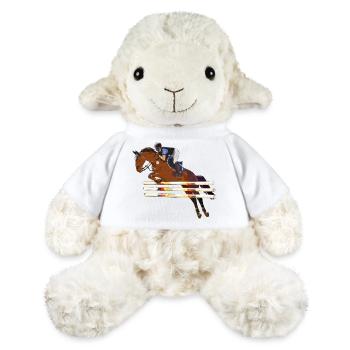 Cavalier avec son cheval qui saute - Mouton en peluche Annika MiniFeet® - blanc - Devant