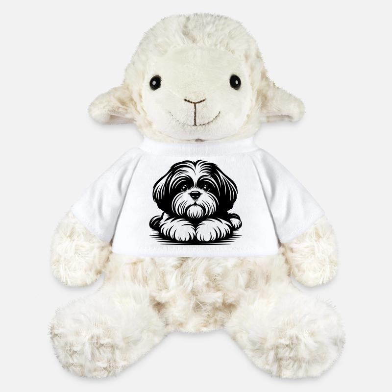 Shih Tzu Head with Paws - MiniFeet® Sheep Annika - white