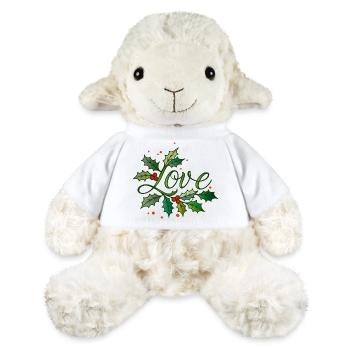 Love Schriftzug mit weihnachtlicher Stechpalme - MiniFeet® Schaf Annika - Weiß - Vorne