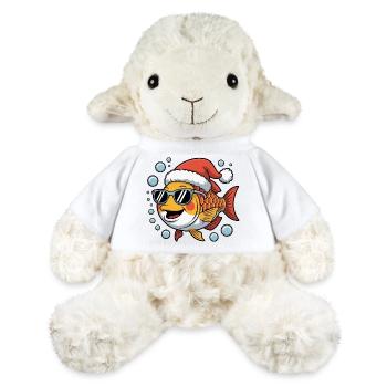 Poisson de Noël avec des lunettes de soleil - Mouton en peluche Annika MiniFeet® - blanc - Devant