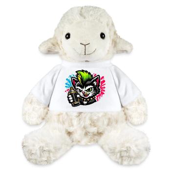 Graffiti Cat Spray Dot - Mouton en peluche Annika MiniFeet® - blanc - Devant