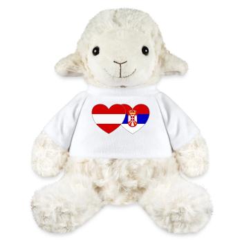 Autriche Serbie Drapeau Cœur - Mouton en peluche Annika MiniFeet® - blanc - Devant