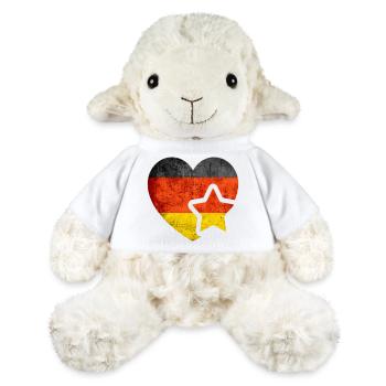 My heart for Germany - Vintage German flag - MiniFeet® Sheep Annika - white - Front