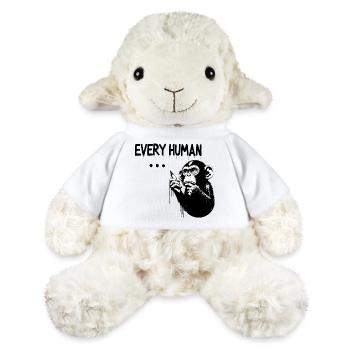 EVERY HUMAN ... | Thinking ape Banksy Style - MiniFeet® Sheep Annika - white - Front