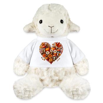 Heart, filled with pumpkins, mushrooms and autumn leaves - MiniFeet® Sheep Annika - white - Front