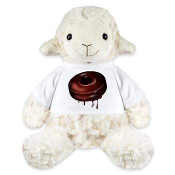Schoko Donut Motiv mit glänzender Glasur - MiniFeet® Schaf Annika - Weiß - Vorne