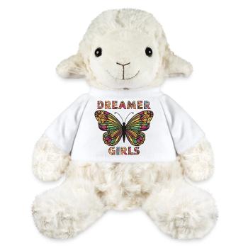 Verträumter Schmetterling und inspirierende Inschrift - MiniFeet® Schaf Annika - Weiß - Vorne