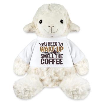 Citation motivante sur le café et le réveil - Mouton en peluche Annika MiniFeet® - blanc - Devant