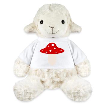 Whimsical Red Mushroom Illustration - MiniFeet® Sheep Annika - white - Front
