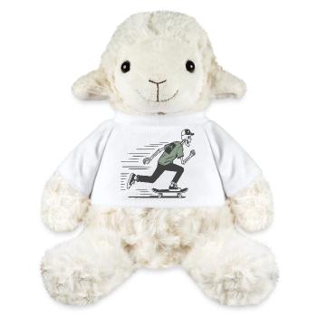 T-shirt patineur skeleton – Street Cool Style - Mouton en peluche Annika MiniFeet® - blanc - Devant