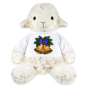 Cloches de Noël avec ruban bleu - Mouton en peluche Annika MiniFeet® - blanc - Devant