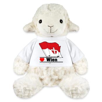 Wiener Flagge mit Herz - MiniFeet® Schaf Annika - Weiß - Vorne