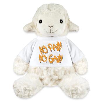 Pas de douleur sans gain – Style graffiti orange audacieux - Mouton en peluche Annika MiniFeet® - blanc - Devant