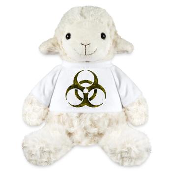 Yellow Biohazard Symbol - MiniFeet® Sheep Annika - white - Front