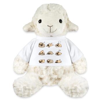 Sleeping Pug Nine Cute Pug Sleeping Poses - MiniFeet® Sheep Annika - white - Front