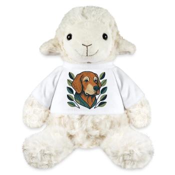 Beagle en style branche feuille - Mouton en peluche Annika MiniFeet® - blanc - Devant