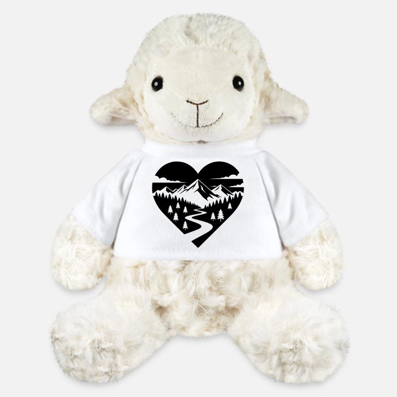 Hiking in the heart, forest path and mountains - MiniFeet® Sheep Annika - white