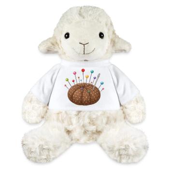 Coussin d’épingles avec des épingles colorées - Mouton en peluche Annika MiniFeet® - blanc - Devant