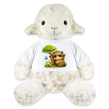 Sweet shaggy cattle beef on flower meadow - MiniFeet® Sheep Annika - white - Front