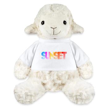SUNSET Schrift Sonnenuntergang Farben Urlaubsmotiv - MiniFeet® Schaf Annika - Weiß - Vorne