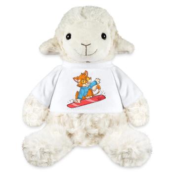 Snowboarder Cat - Mouton en peluche Annika MiniFeet® - blanc - Devant