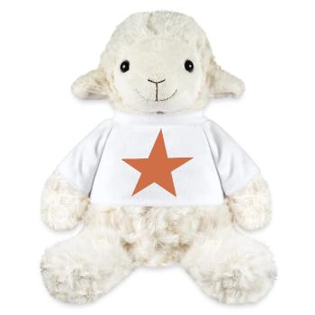 Design d’étoile orange - Mouton en peluche Annika MiniFeet® - blanc - Devant
