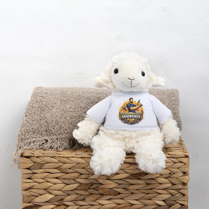 Logo Craftsman – Style de bande dessinée avec perceuse Mouton en peluche Annika MiniFeet®