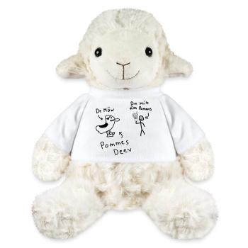 Pommes Deev Möw Dieb Möwe Plattdeutsch - MiniFeet® Schaf Annika - Weiß - Vorne