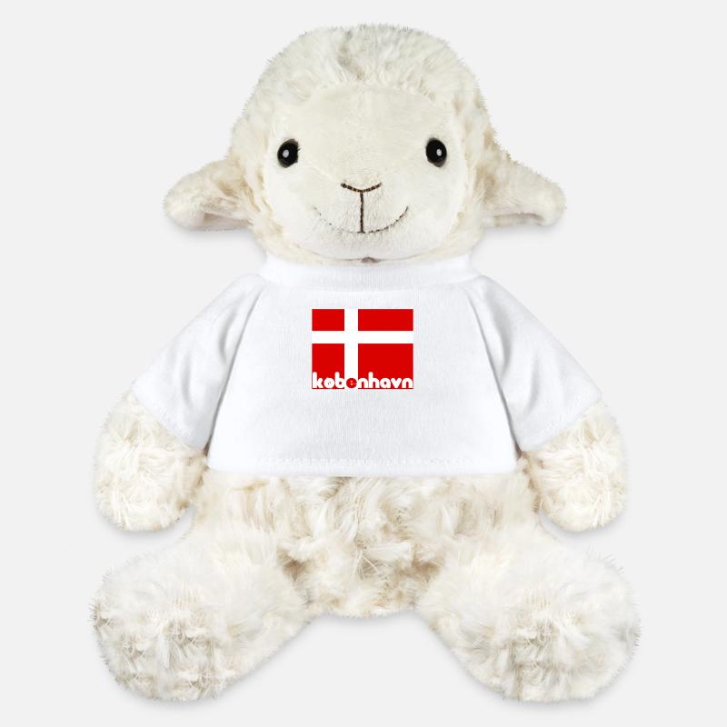 Kopenhagen Dänmark Dannebrog Geschenk Idee Kinder - MiniFeet® Schaf Annika - Weiß