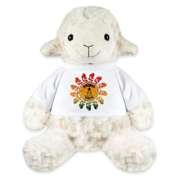 Hippie Peace Symbol im Sonnenrad Design - MiniFeet® Schaf Annika - Weiß - Vorne