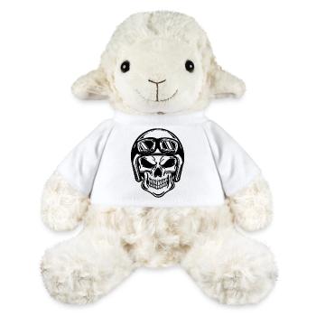 Crâne moto biker casque motos sauvage cool - Mouton en peluche Annika MiniFeet® - blanc - Devant