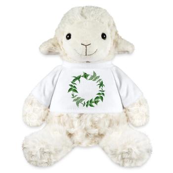 Nettle wreath in dark shades of green - MiniFeet® Sheep Annika - white - Front