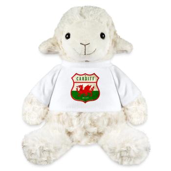 Cardiff Wales Wappen Flaggen Design - MiniFeet® Schaf Annika - Weiß - Vorne