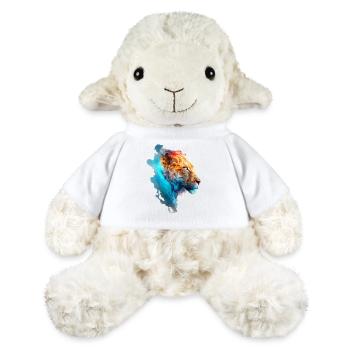 Belle lionne colorée dans la fumée bleue - Mouton en peluche Annika MiniFeet® - blanc - Devant
