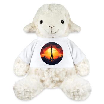 Paris Tour Eiffel au coucher du soleil, Romantique - Mouton en peluche Annika MiniFeet® - blanc - Devant