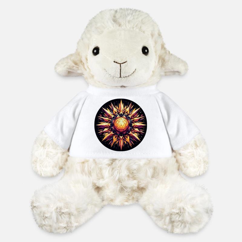 Golden and Colorful Sun Rays Polygon - MiniFeet® Sheep Annika - white
