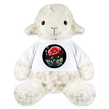 Blumenmotiv Mohnblume Schwarzer Hintergrund - MiniFeet® Schaf Annika - Weiß - Vorne