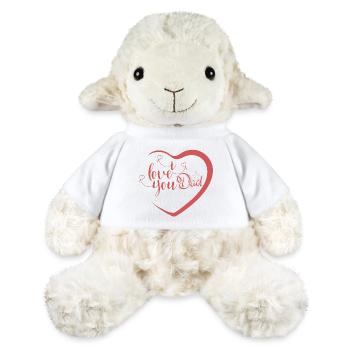 Herzdesign mit Liebesbotschaft für Väter - MiniFeet® Schaf Annika - Weiß - Vorne