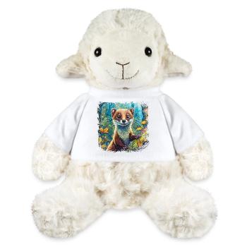 Close-up of a funny marten comic-style - MiniFeet® Sheep Annika - white - Front