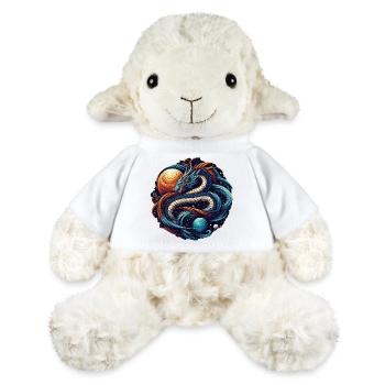 Œuvre d’art du dragon cosmique mystique - Mouton en peluche Annika MiniFeet® - blanc - Devant