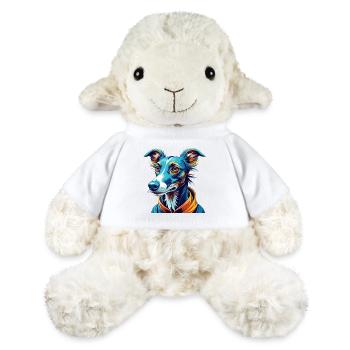 lévrier chien race dessin animé coloré kawaii - Mouton en peluche Annika MiniFeet® - blanc - Devant